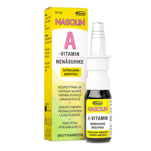 Nasolin A-vitamin nenäsuihke Sitruuna-mentoli 10 ml *