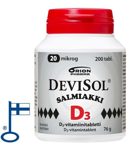 Devisol Salmiakki 20 mikrog 200 kpl