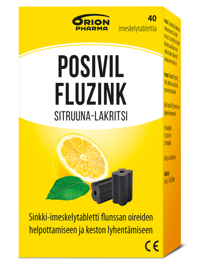 Posivil Fluzink sitruuna-lakritsi 40 imeskelytabl