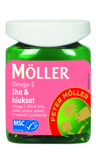 Möller Omega-3 Iho+hiukset 60 kapselia