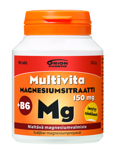 Multivita Magnesiumsitraatti+B6 150mg 90 tabl