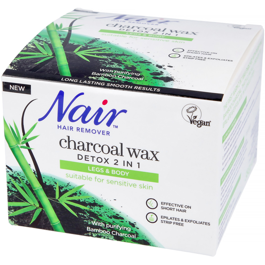 Nair Hair Removal Charcoal 2 in 1 Detox & Hot Wax Legs & Body 38