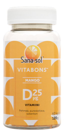 Sana-Sol Vitabons d-vitamiini 25mikrog mango 60 kpl
