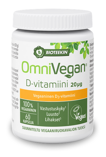OmniVegan D-vitamiini 20 mikrog 60 kaps
