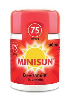 Minisun D-Vitamiini 75 mikrog 100 tabl