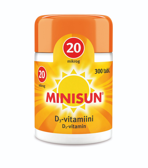 Minisun D-Vitamiini 20 mikrog 300 purutabl