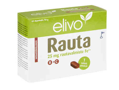 Elivo Rauta 25 mg B+C 60 depottablettia