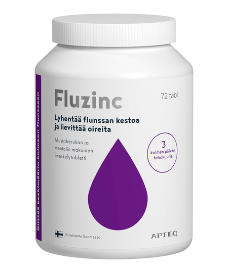Apteq Fluzinc mustaherukka 72 tabl