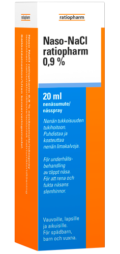 Naso Nacl Ratiopharm 0,9% 20 ml nenäsumute